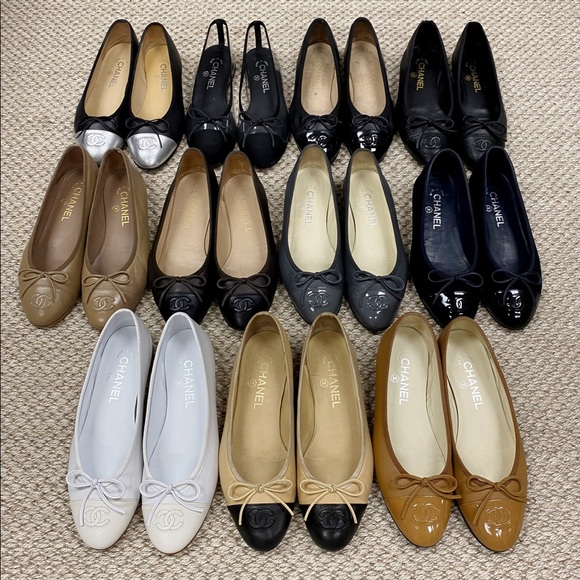 Authentic Chanel grey ballet flats 37.5 - Picture 11 of 12